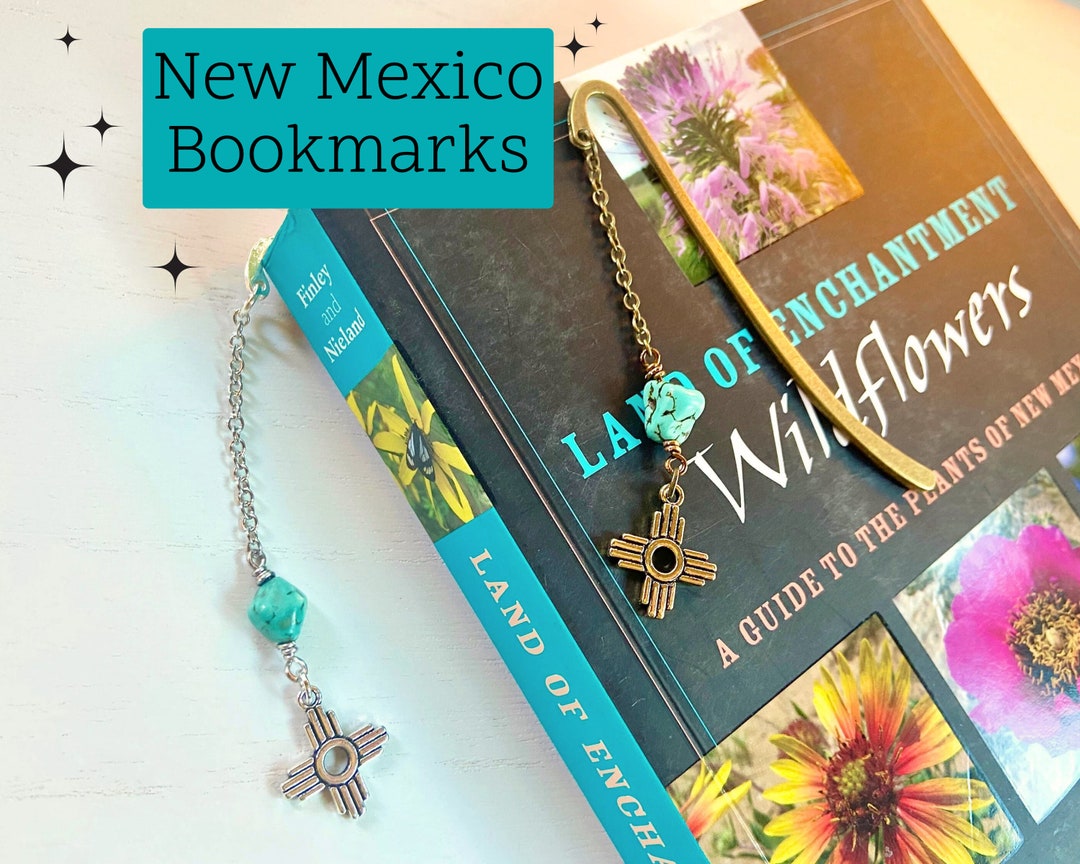 Zia New Mexico Bookmark, Turquoise Southwest Souvenir, Santa Fe