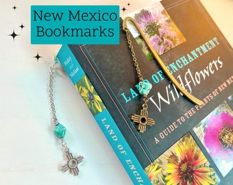 Zia New Mexico Bookmark, Turquoise Southwest Souvenir, Santa Fe Albuquerque Las Cruces NM Book Birthday Student Graduate Teacher Gift