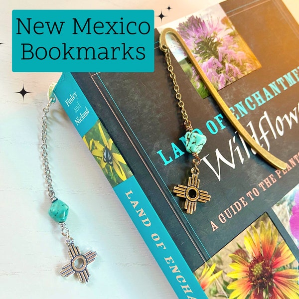Zia New Mexico Bookmark, Turquoise Southwest Souvenir, Santa Fe Albuquerque Las Cruces NM Book Birthday Student Graduate Teacher Gift