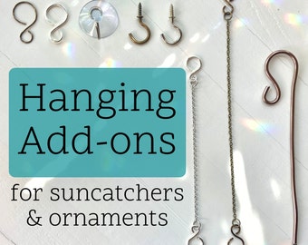 Suncatcher Ornament Hanging Supplies, Hook, Suction Cup, Chain Extention Plant Poke Hanger