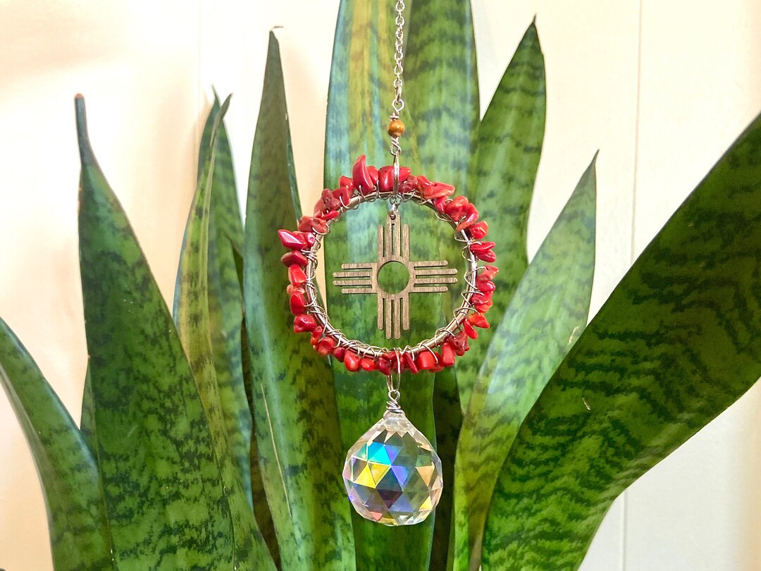 Zia New Mexico Chile Ristra Suncatcher Rainbow Maker Etsy