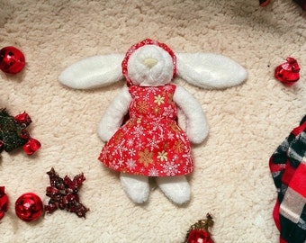 Jellycat sized Christmas snowflake dress and matching hairband set small/medium/large bashful bunny outfit summer bear monkey puppy