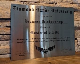 Diamond Hands Degree - Stainless Steel