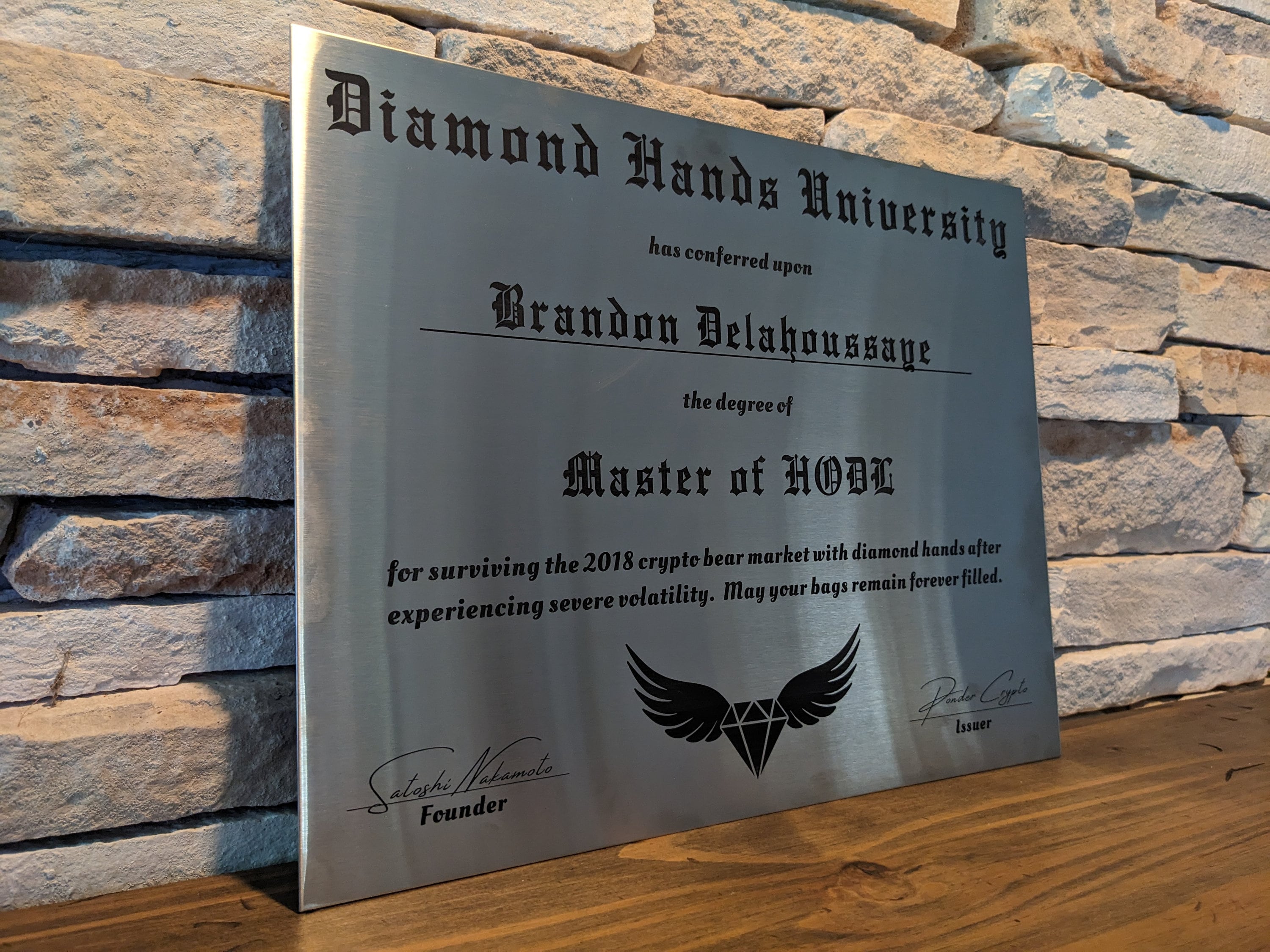 Diamond Hands Degree - Stainless Steel - Etsy