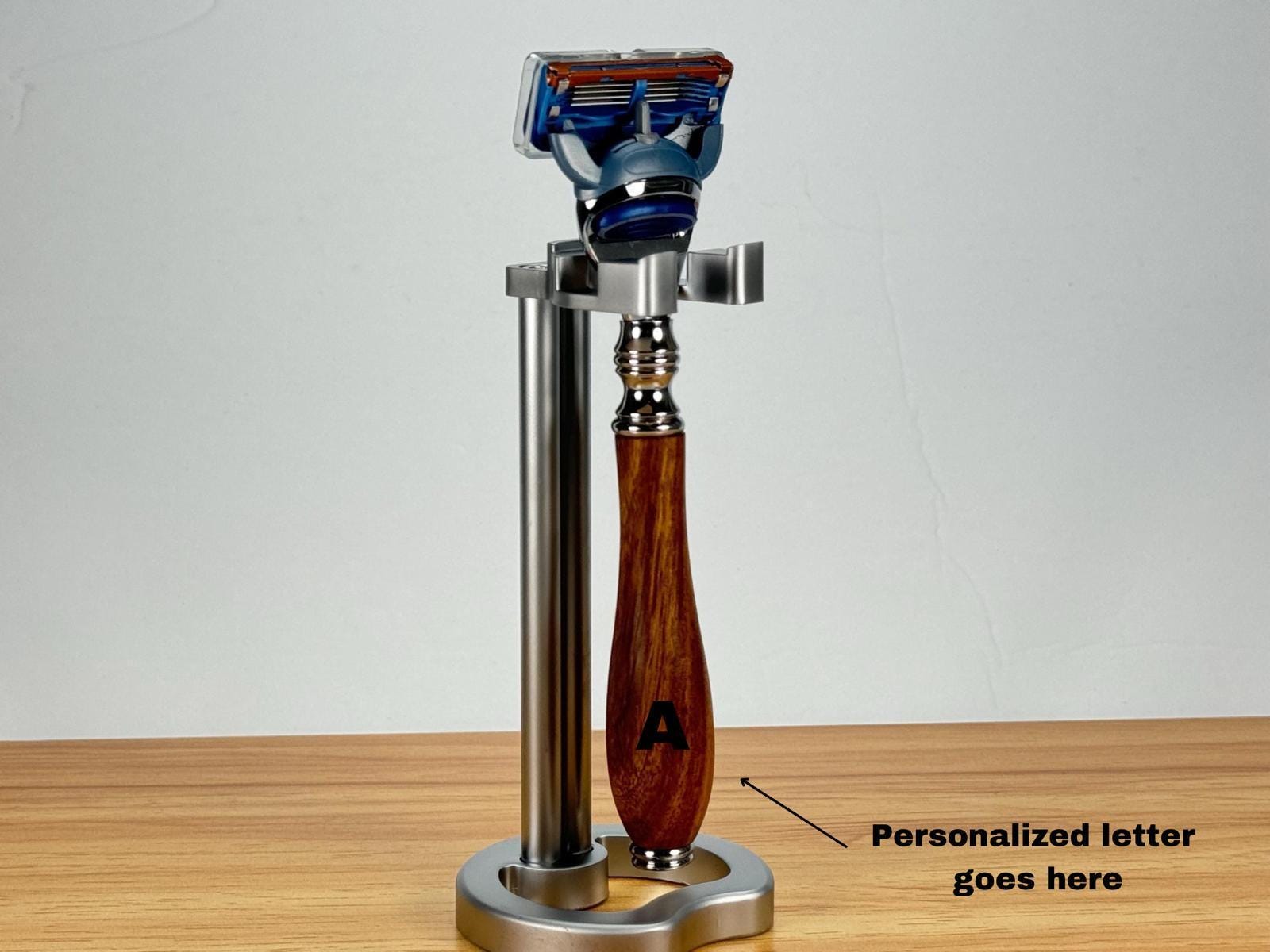 Hand Crafted Razor Handcrafted Rosewood Razor With Metal Stand - Fits Gillette Fusion ...