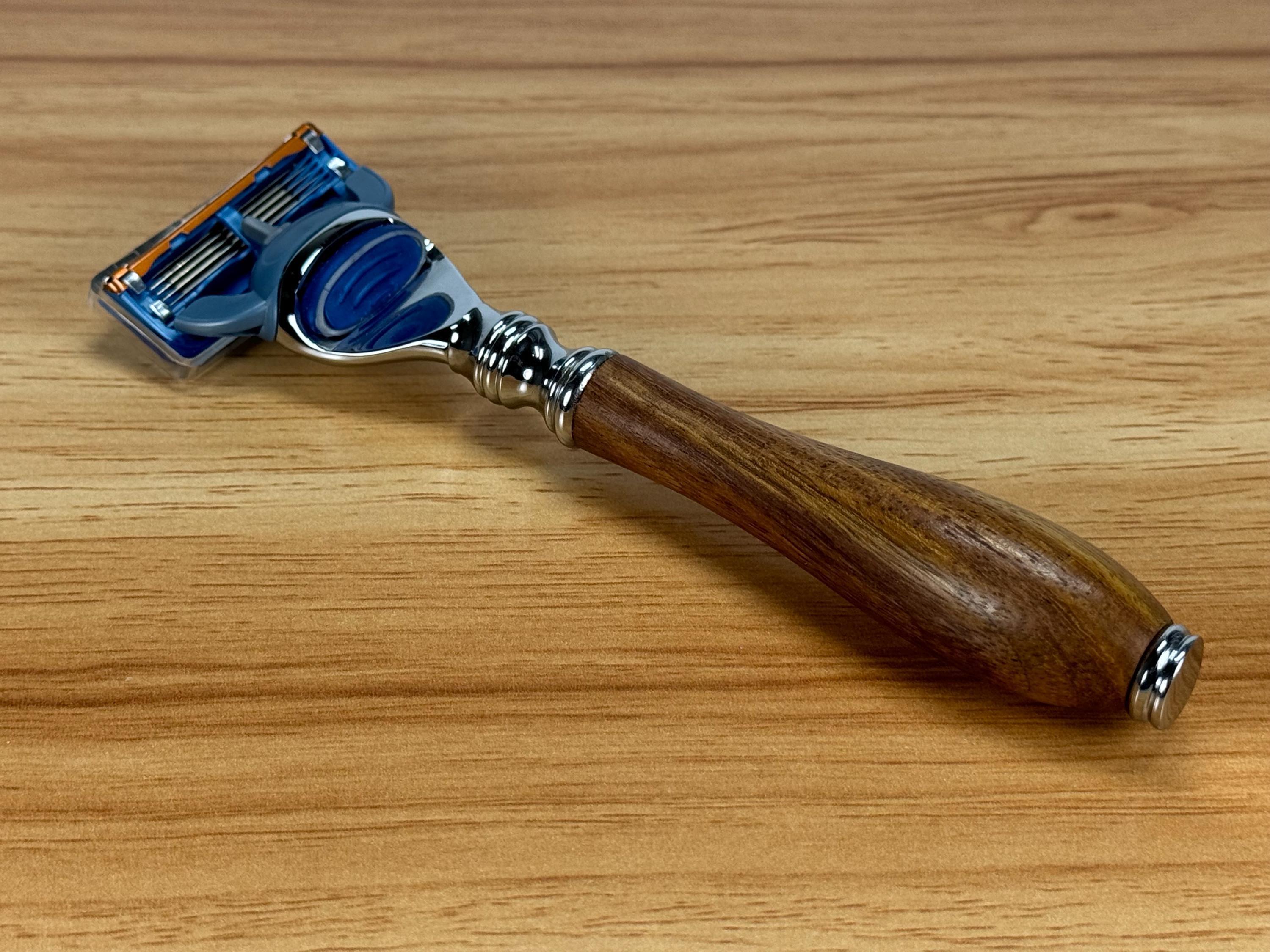 Hand Crafted Razor Handcrafted Rosewood Razor With Metal Stand - Fits Gillette Fusion ...