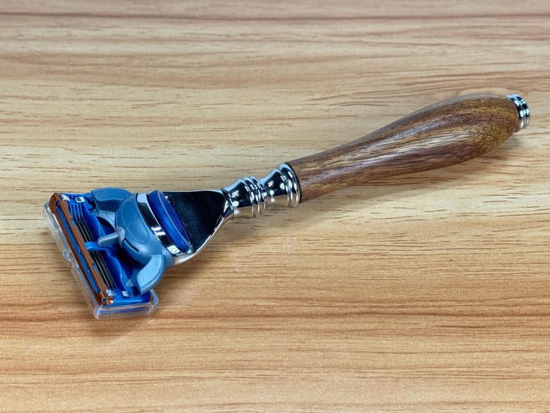 Hand Crafted Razor Handcrafted Rosewood Razor With Metal Stand - Fits Gillette Fusion ...