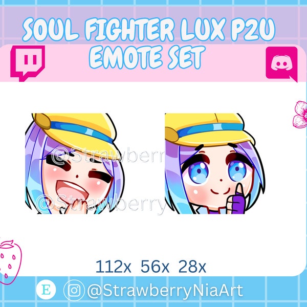 Lux Emote Pack/ League Of Legends Emote Set/ Twitch Discord Emotes/ Cute Chibi Emotes/ Soul Fighter Lux Emotes