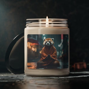 Apple Harvest Scented Soy Candle | Red-Panda Buddhist Spirit Animal | Meditation | Mindfulness | Zen | Yoga | Eco-friendly
