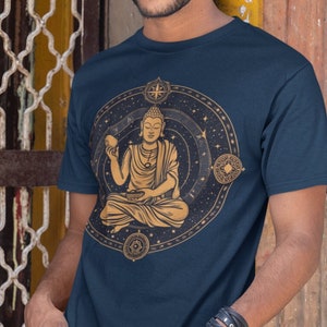 Celestial Buddha Unisex T-shirt | Buddhistic and Spiritual tee for Men and Women | Spiritual | Meditate | Mindfulness | Zen | Universe