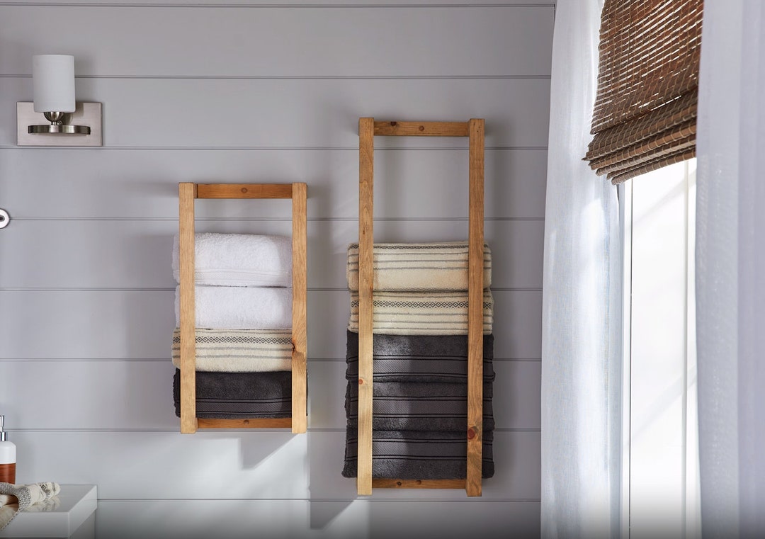 Ash Wood Bath Towel Rack Freestanding Rack for Bathroom – RusticReach