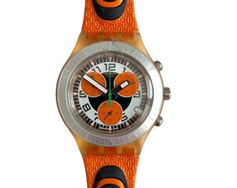 Swatch Irony Diaphane Chrono SPEED SPEAK SVCO4000 - slightly damaged - new battery installed - 43mm