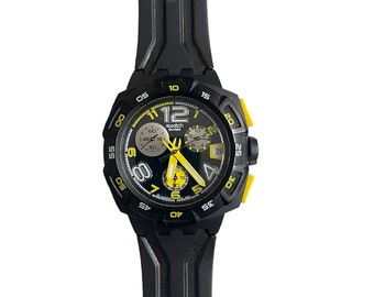 Swatch New Chrono YELLOW HEAD SUIB401 de 2008 - état proche du neuf - pile neuve installée - 43 mm - emballage d'origine