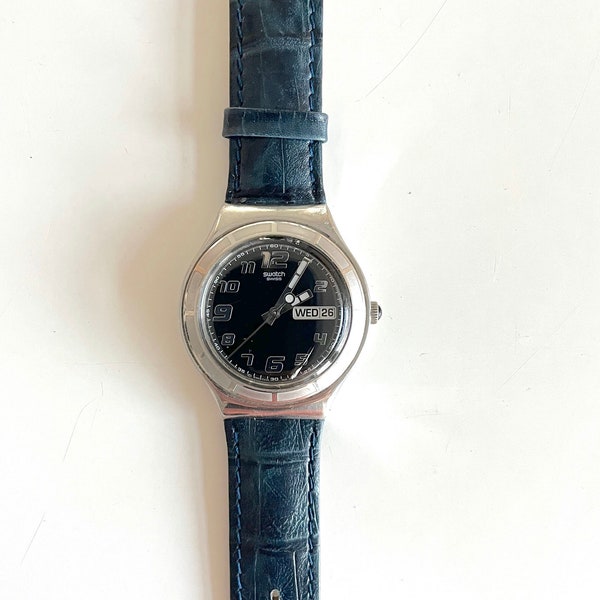 vintage Swatch Irony Big - brand new leather strap - good running condition - new battery - 37 mm