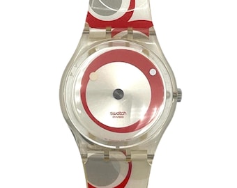 Swatch PSYCHEDELIC RED GE111 - Modern Circle Art Watch from the year 2002 - 34mm - perfect running condition