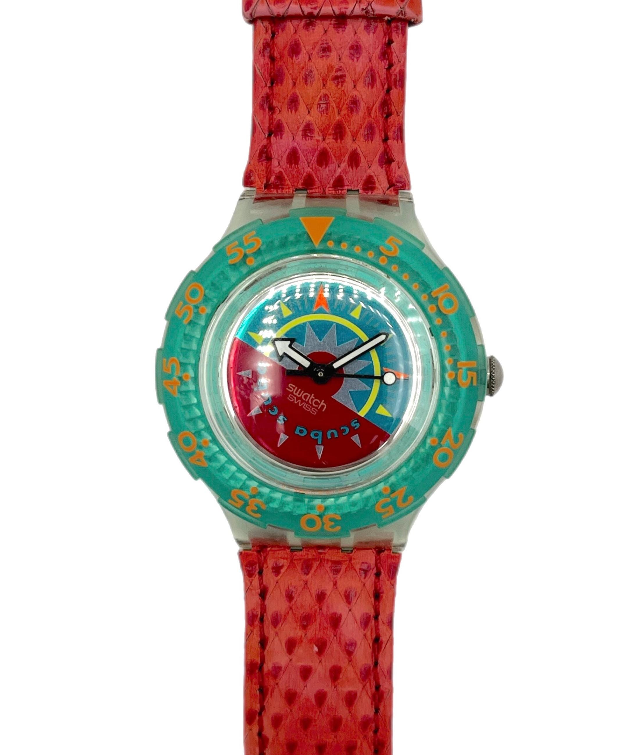 Swatch Scuba 200 with Colorful Chevron Strap Swatch Scuba 200m Sea Grapes Colours Plastic Quartz 1991  main image 3