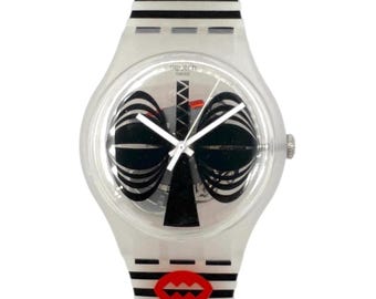 Swatch New Gent MASKARA SUOW122 - African art 41mm large face Swiss watch in as new condition
