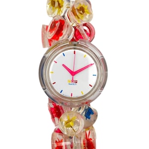 Raro reloj vintage Midi Pop-Swatch SWEET SCENTS PMK152 - 32 mm de diámetro - batería nueva - perfecto estado