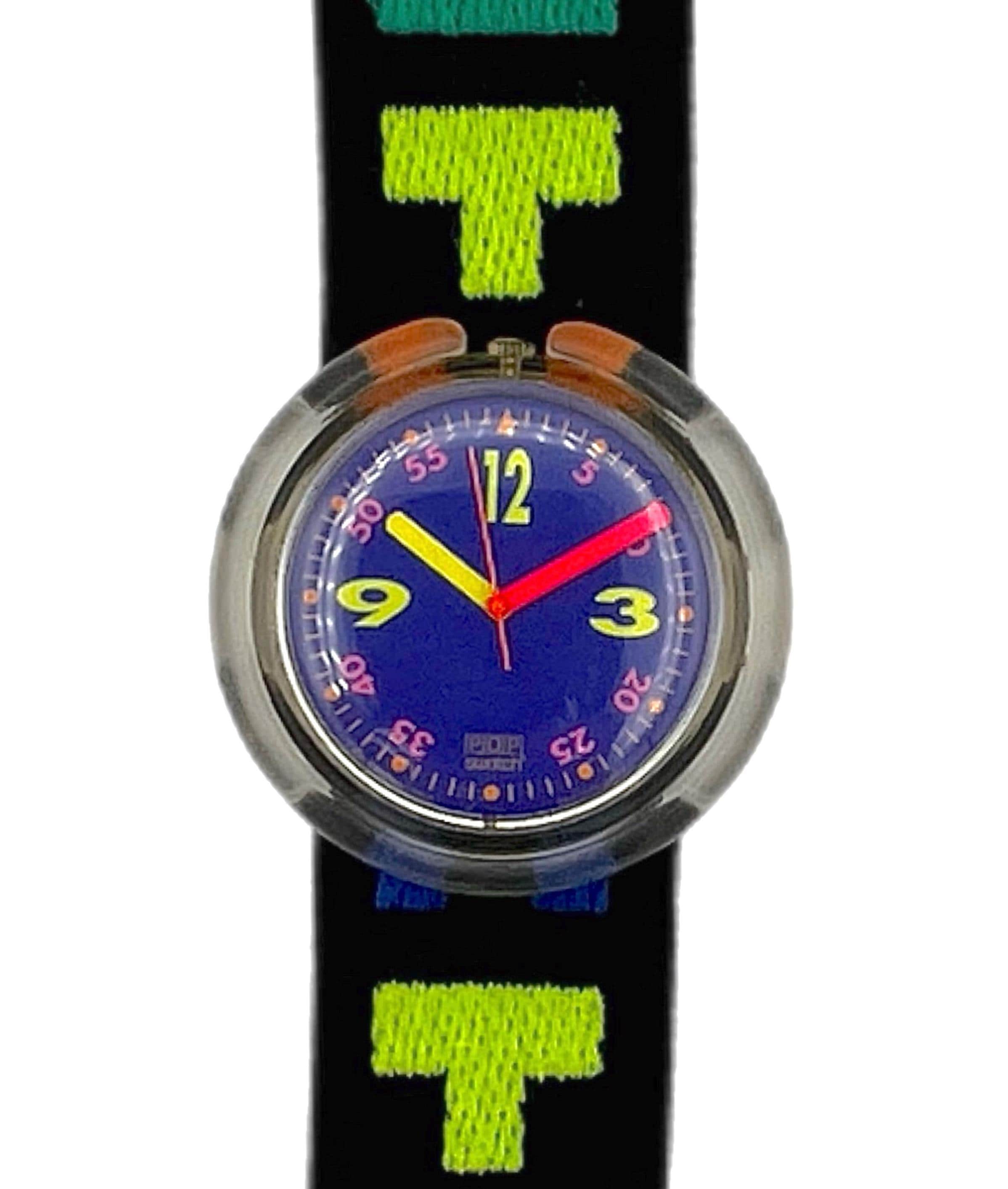  POP スオッチ 1990 Pop-swatch RUNNING PWP100 - 39 Mm Diameter - Retro Pop Style