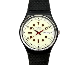 1988 Swatch Gent KAILUA DIVER GB712 - rare vintage 80s Swatch 34mm artist watch