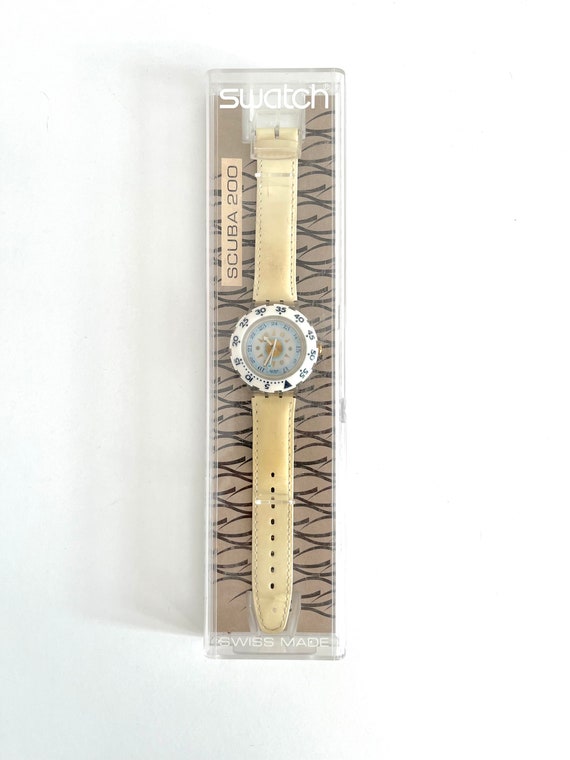 Vintage 1996 Swatch Scuba Creme De La Creme SDK126 - Leather Strap 
