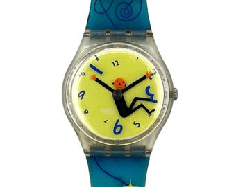 1996 Swatch WEIGHTLESS GK229 - rare 90s Swiss quartz watch - perfect condition - 34mm