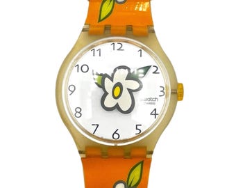 Swatch X-Large DAISY DAZE SUDK110 - running with new battery - very good pre-owned condition - 44mm diameter