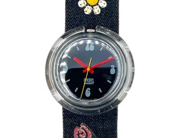Midi Pop-Swatch SIT IN PMN110 from 2000 - as new condition - Hippie 90s Style Swatch watch -