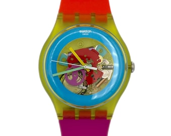 Swatch New Gent COLOR PALETTE SUOJ101 – nahezu neuwertiger Gebrauchtzustand – neue Batterie eingesetzt – weiches Silikonband – 41 mm – Originalverpackung