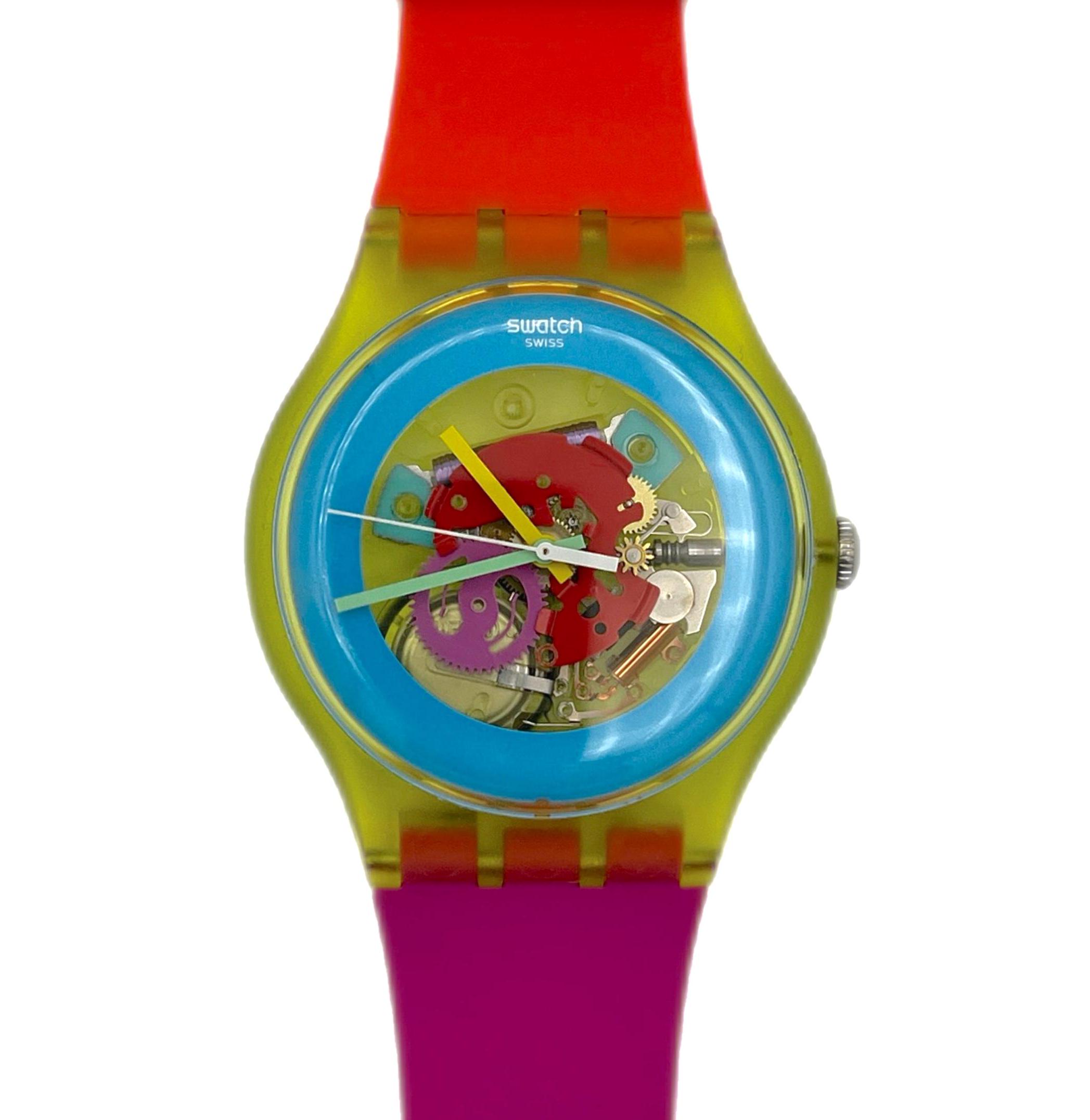 Swatch Watch  SUOJ101  COLOR PALETTE NEW Swiss Swatch Color Palette SUOJ101 Skeleton 41mm Orange  main image 4