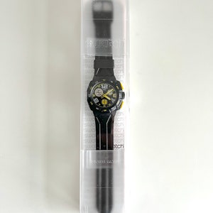 Swatch New Chrono YELLOW HEAD SUIB401 de 2008 état proche du neuf pile neuve installée 43 mm emballage d'origine image 7