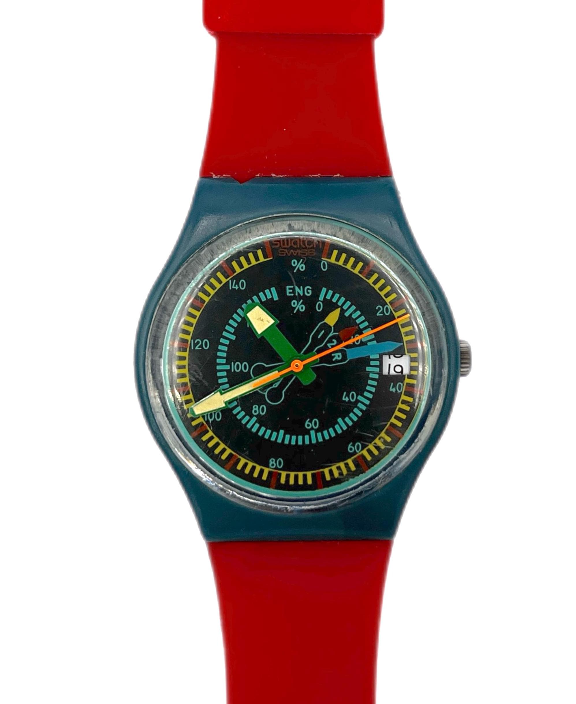 希少 美品 80s swatch スウォッチ GS400 ROTOR 稼働品 1986 Vintage Swatch Watch GS400 ROTOR Swiss Quartz Unisex