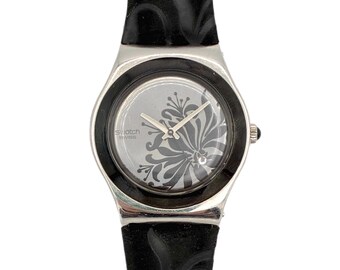 Vintage Swatch Irony Medium BLACK FLOWER YLS146 - Near Mint  display picture 3