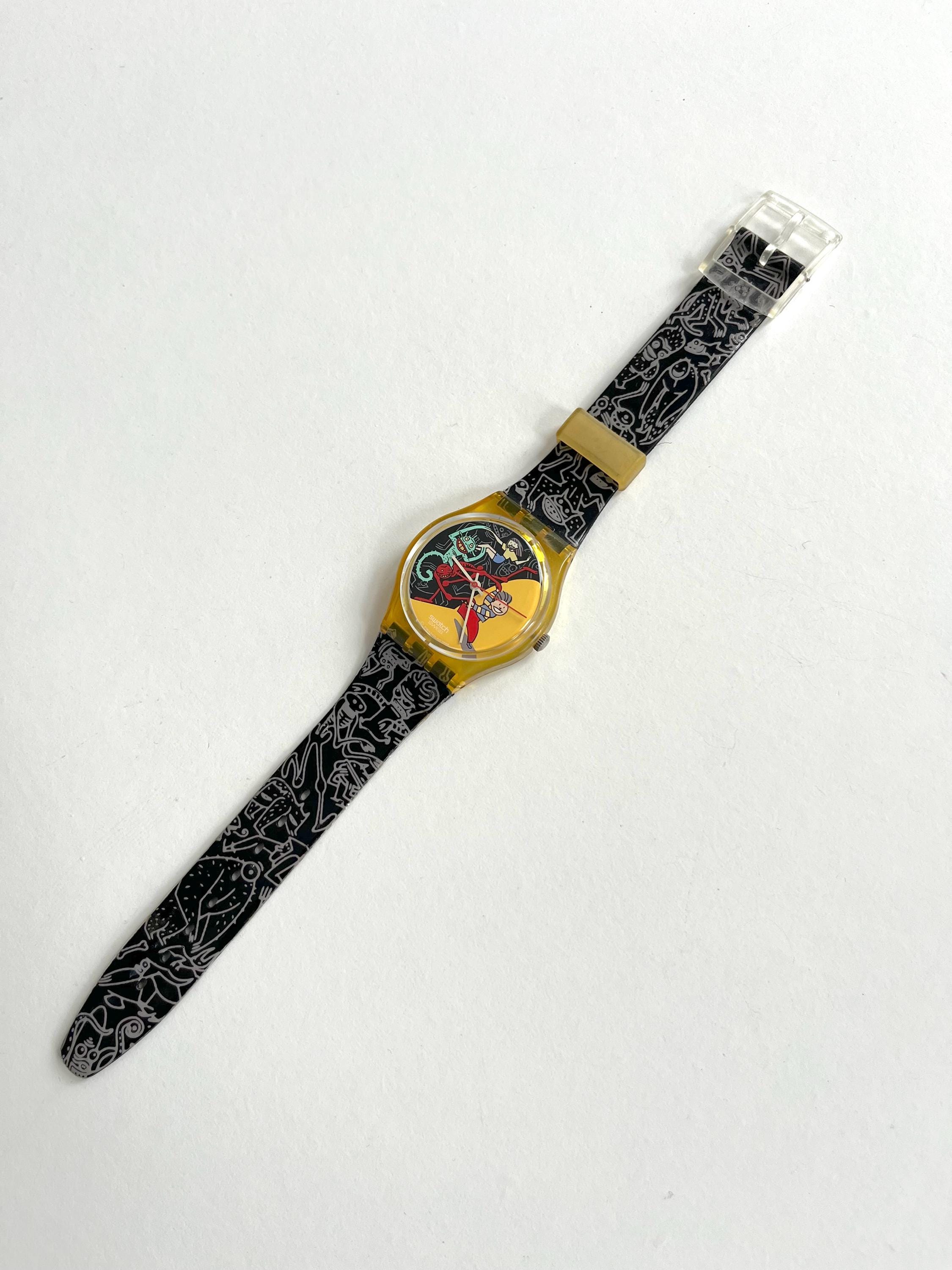 Unworn Vintage 1997 Swatch Gent Artist JUNGLE TANGLE GK235 