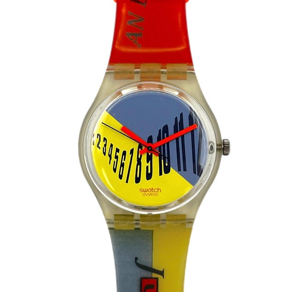 Swatch Gent TYPE SETTER GK131 1991 - nuevo sin usar - correa aún flexible - batería nueva instalada - 34 mm
