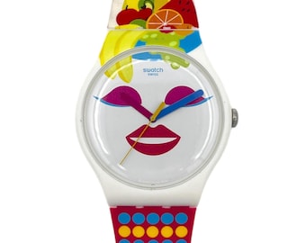 Swatch New Gent SO FRUTTI SUOW121 - summer fruit 41mm large face Swiss watch in as new condition
