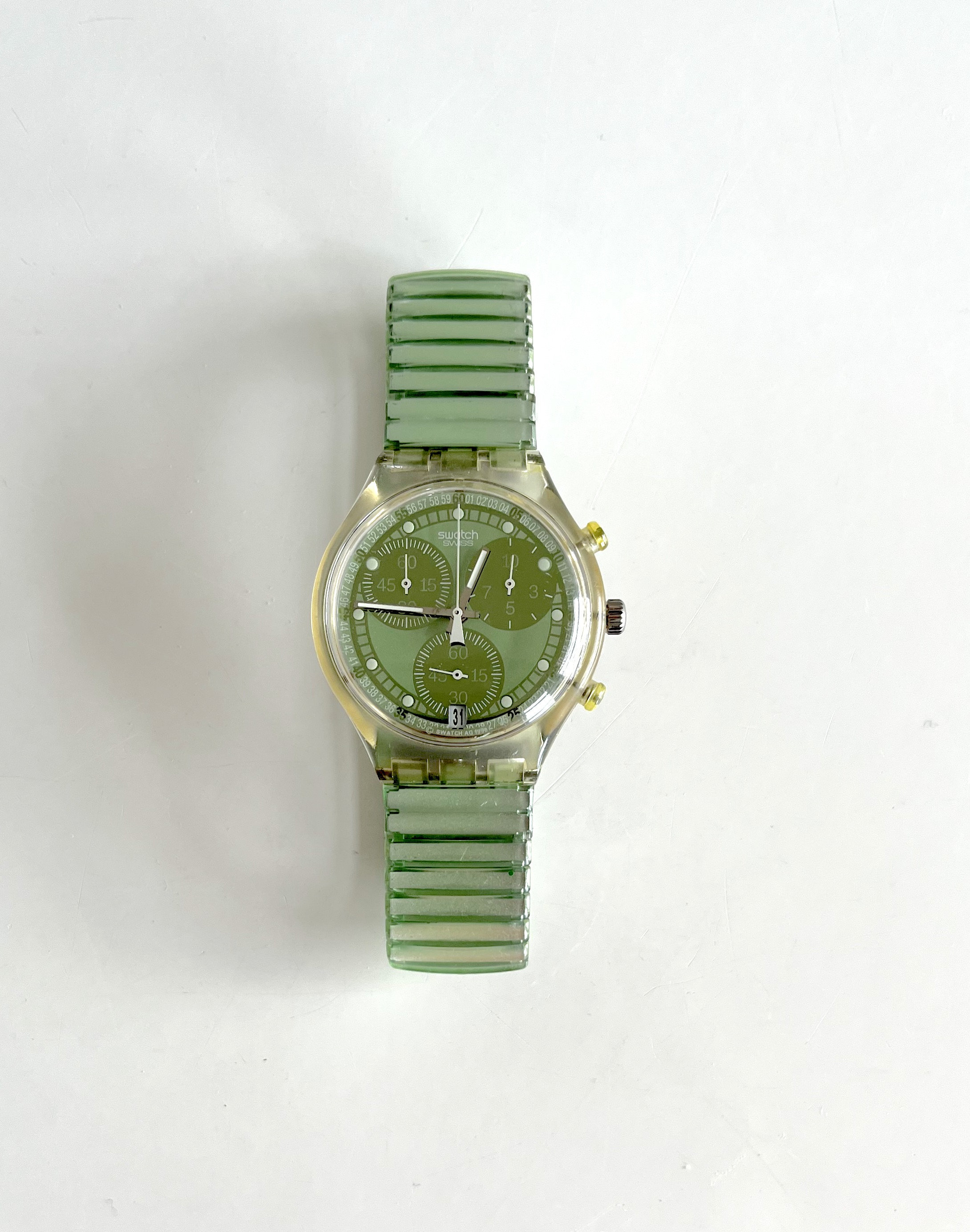Swatch Vintage Chrono VIRTUAL GREEN SCK410 From 1996 - Perfect 