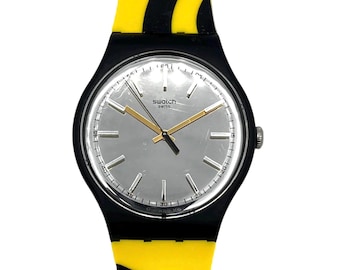 Swatch New Gent Schweppes CLOCKTAIL SUOB132J - yellow and black tonic brand watch - 41mm diameter