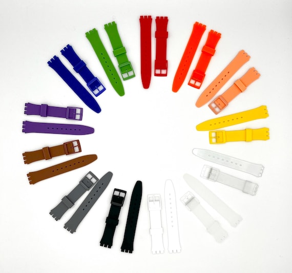 Watch Bands - lot of 5 - (Straps Only) - fit Swatch Gent model Swatch Original Gent watch strap | 16mm oranje  main image 3