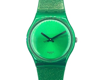 Swatch Gent DEEP SHINE GREEN GG213 - trendy 90 disco style unisex 34mm watch