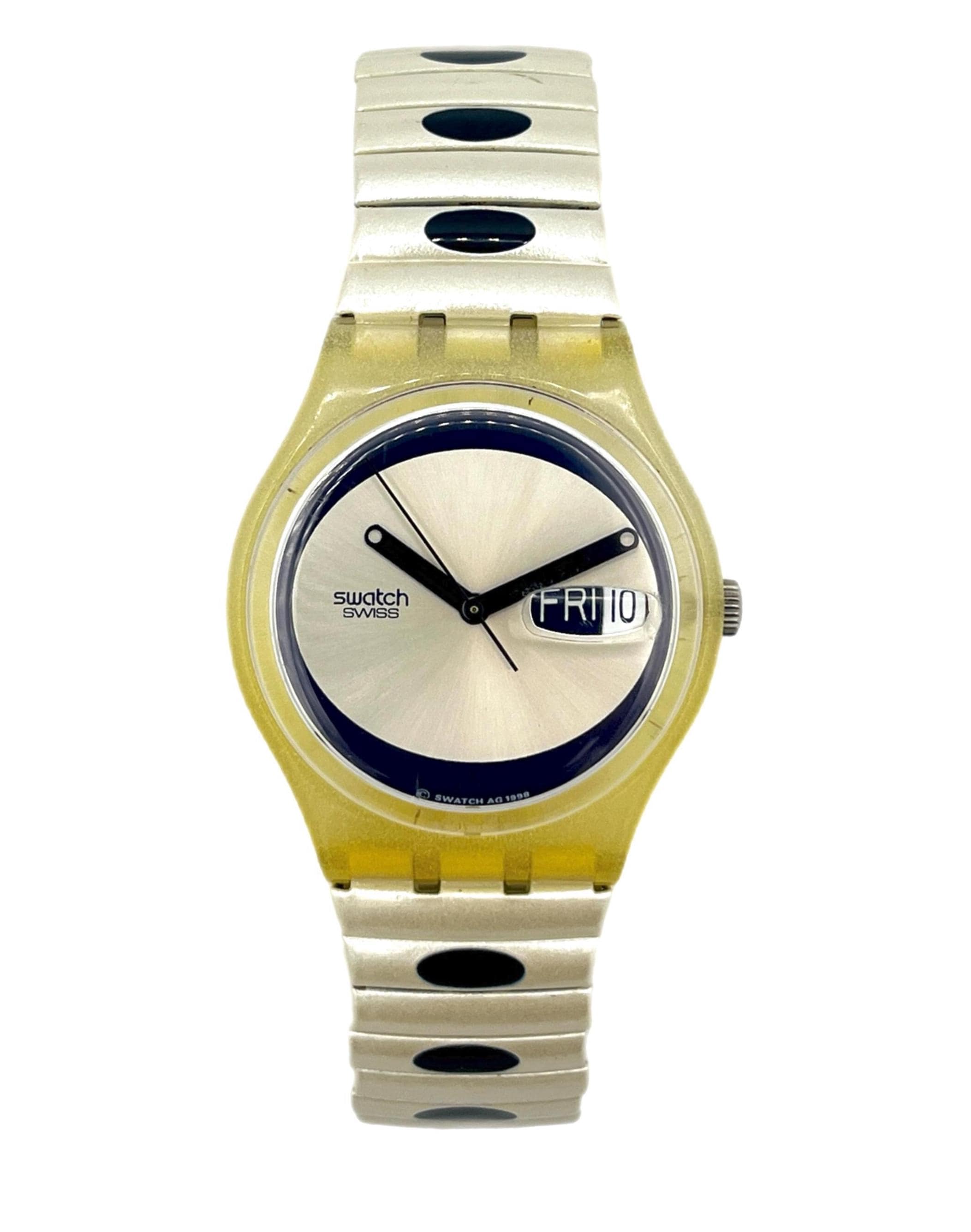 Women Swatch AG 1999 Quartz WR Analog 35mm Dial Causal Round Watch (G426) Swatch Vintage AG 1999 Wrist Watch Quartz Swiss Made White  main image 2