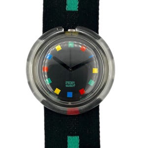 vintage Pop-Swatch SQUARE PARADE PWK171 from 1993 - 39 mm - near mint condition - running with new battery