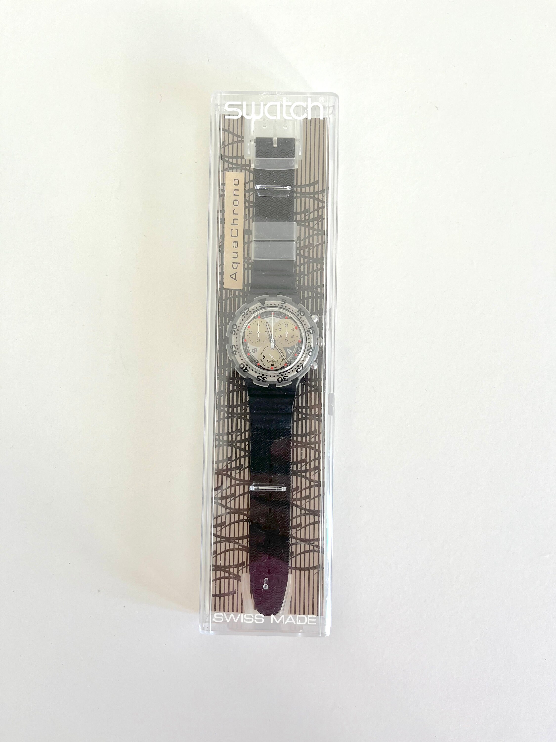 90年代のヴィンテージ スウォッチ アクア クロノ ONDA NERA SMB103 