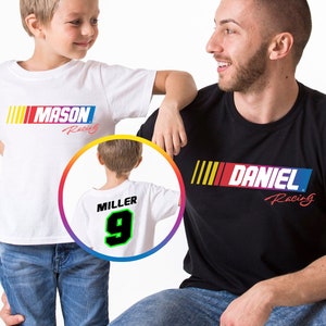 Custom Race Car Birthday Shirts | Group Racing Nascar Personalized Birthday Shirt | Toddler Racing tshirt, Boys Race Car Birthday Shirt Gift