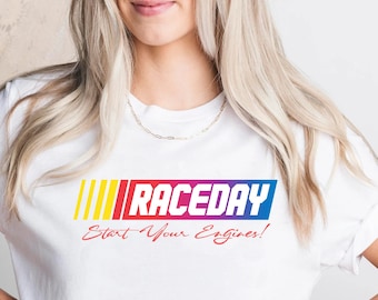 Camiseta Nascar Raceday Start Your Engines, camiseta Nascar unisex, camiseta Nascar vintage de los años 70, camiseta Nascar estilo retro, regalo para fanáticos de las carreras Nascar
