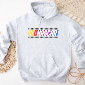 Classic Nascar Hoodie, Raceday Vintage Nascar Hoodie, Distressed Nascar Hoodie, Nascar Sweater, Retro Nascar Sweatshirt, Nascar Shirt Ash Grey