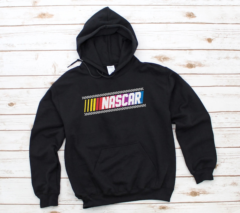 Classic Nascar Hoodie, Raceday Vintage Nascar Hoodie, Distressed Nascar Hoodie, Nascar Sweater, Retro Nascar Sweatshirt, Nascar Shirt Black