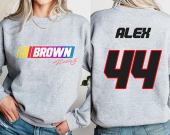 Custom Nascar Racing Sweatshirt, Personalized Retro Race Sweater, Vintage Race Car Logo, Vintage 70s Nascar Sweater, Womens Nascar Sweater