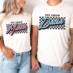 a man and a woman wearing matching shirts