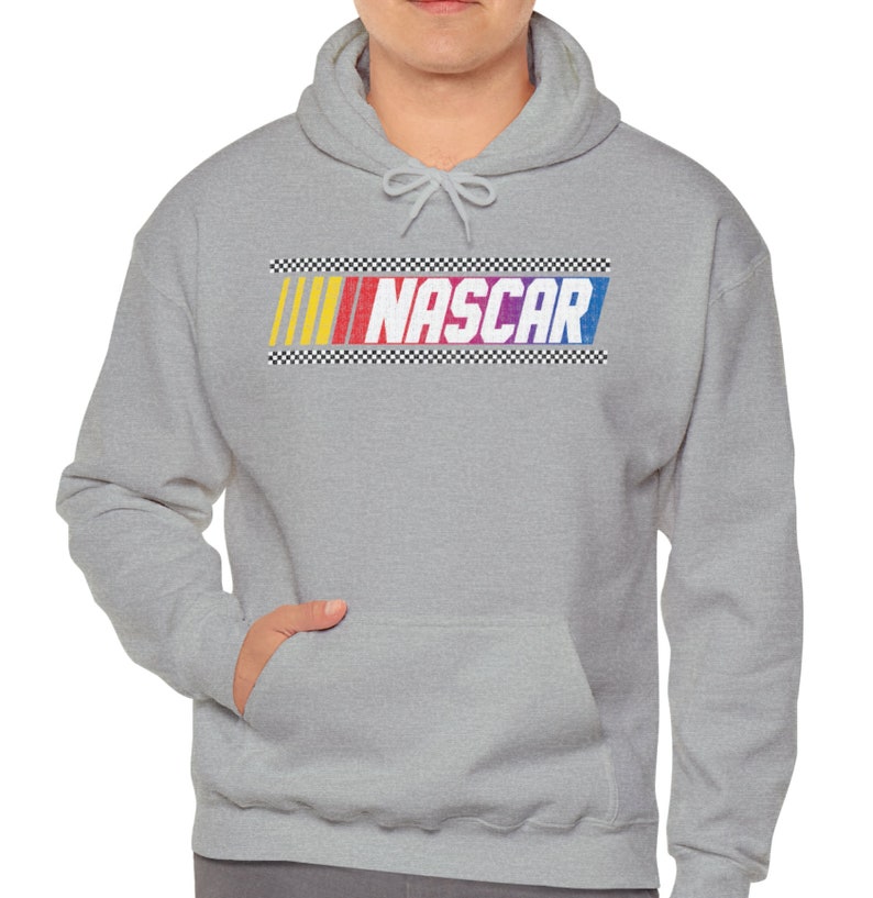 Classic Nascar Hoodie, Raceday Vintage Nascar Hoodie, Distressed Nascar Hoodie, Nascar Sweater, Retro Nascar Sweatshirt, Nascar Shirt Heather Sport Grey